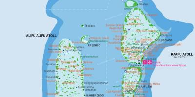 Մալդիվյան կղզիներ գտնվելու վայրը քարտեզի վրա 