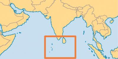 Կղզու Մալդիվներ գտնվելու վայրը քարտեզի վրա